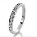 Wedding .40 Ct round Set in 2.5 MM Shank Cubic Zirconia CZ Band 