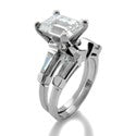 Matching Set 2 Ct Emerlad Ct Long Channel Baguettes Cubic Zirconia Cz Ring
