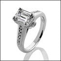Engagement Emerald 1 Ct . Pave Bezel Cubic Zirconia Cz Ring