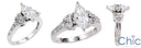 Engagement 1.5 Marquise Cubic  Zirconia Center Channel Set Sides 14k White Gold Cz Ring