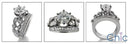 Matching Set 1.25 Round Center Bezel Ct Pave Wedding Cubic Zirconia Cz Ring