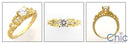 Estate 0.50 Round Center Filigree Cubic Zirconia 14K Yellow Gold Ring