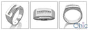 Mens .30 Princess in Channel 8.5MM Cubic Zirconia CZ Wedding Band