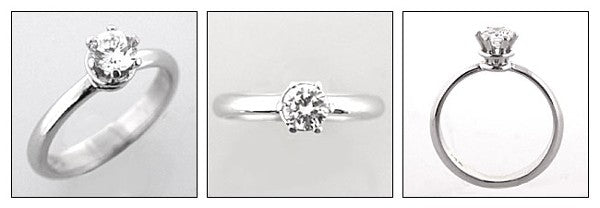Solitaire .50 Round Center Comfort fit Cubic Zirconia Cz Ring