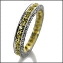 Eternity 2 Ct Pave Canary Ct Diamond Wedding Cubic Zirconia Cz Ring