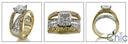 Cubic Zirocnia Engagement Ring Princess 1.5 Ct Center Two Tone 14K Gold Channel Pave Shank