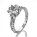 Engagement Radiant Shape 1.5 Ct Pave Set Cubic Zirconia Cz Ring