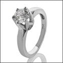 Solitaire .75 TCW Round Stone Bezel in Prongs Cubic Zirconia Cz Ring