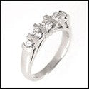 Fine Jewelry 5 stone round channel Cubic Zirconia Cz Ring