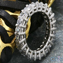 Eternity 2 Ct Round Tone Share Prong Cubic Zirconia Cz Ring
