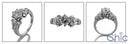 Engagement Round Baguette Combination Cubic Zirconia Cz Ring