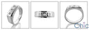 Mens Princess .45 Ct Cubic Zirconia CZ Wedding Band