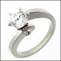 Solitaire 1 Ct Round Twist Shank Cubic Zirconia Cz Ring