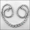 Cubic Zirconia Cz Heart Shape 29 Ct Necklace
