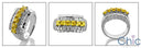Anniversary Canary Princess diamond Baguette CZ Cubic Zirconia Cz Ring