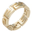 Plain Wedding Greek Hieroglif Eternity Cubic Zirconia CZ Band 
