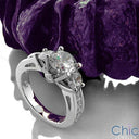 Engagement 1.25 Round Center Channel Cubic Zirconia Cz Ring