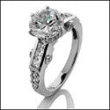 Engagement 2 Ct Round Center Channel Princess Cubic Zirconia Cz Ring