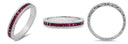 Wedding HCt Engraved Ruby in Channel Cubic Zirconia CZ Band