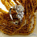 Engagement 1 Ct Round Center Channel Baguettes Cubic Zirconia Cz Ring