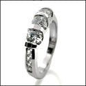 Wedding 1.5 Ct Round Princess Channel Set Cubic Zirconia CZ Band