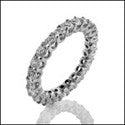 Round Share Prong Cubic Zirconia Eternity 1.5 TCW 14K White Gold Band