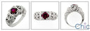Estate .75 Round Ruby Cenrter Paves Cubic Zirconia Cz Ring