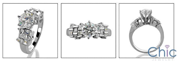 Engagement Round 1 Ct Tiffany Prongs Ct Channel Cubic Zirconia Cz Ring