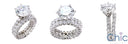 Matching Set 3 Carat Round Cubic Zirconia Center Engagement Eternity Style Ring with Band 14k White Gold