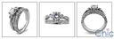 Matching Set Filigree Engraved Shanks .75 Round Center Cubic Zirconia Cz Ring