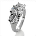 3 Stone 5104Oval Cubic Zirconia Cz Ring