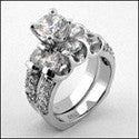 Matching Set Round 1 Ct Center Cahnnel Cubic Zirconia Cz Ring