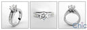 1.75 Round Brilliant Cubic Zirconia Engagement Ring Channel Set Princess Sides 14K White Gold