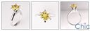 Solitaire 2.25 Canary Yellow Round 6 Prong Cubic Zirconia 14K White Ring