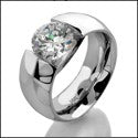 Solitaire 1 Ct Round Channel Cubic Zirconia Cz Ring