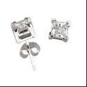 1 Ct Of Princess Cubic Zirconia CZ Earrings