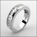 Wedding 1 Ct Channel Set Baguettes Cubic Zirconia CZ Band