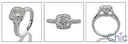 Engagement .50 Cushion Cubic Zirconia Bezel Ct Pave Cubic Zirconia Cz Ring