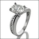 Engagement 1.5 Oval 4 Prong Center Channel Cubic Zirconia Cz Ring