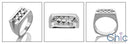 Mens .80 TCW Round in 2 Rows in Channel Cubic Zirconia CZ Wedding Band