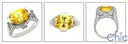 Estate Canary 5 Ct Oval Tall Cubic Zirconia Cz Ring
