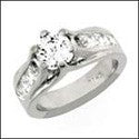 Engagement Round 1 Ct Diaomond CZ Ct Channel Princess Cubic Zirconia Cz Ring