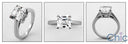 Solitaire 2.5 Ct Asscher in Prongs Cubic Zirconia 14k White Gold Ring
