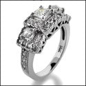 Estate Princess Pave Cubic Zirconia Cz Ring