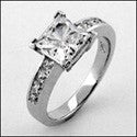 Engagement 1.25 Princess Cenrter Channel Cubic Zirconia Cz Ring