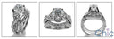 Matching Set 1.25 Ct Round Center Fitted Pave Wedding Cubic Zirconia Cz Ring