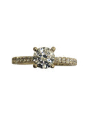 .75 Cubic Zirconia Round Stone 4 prong Engagement ring 14 K Gold