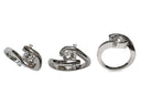 Cubic Zirconia Free Form Ring .75 round center and Pave set bar