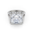 Asscher Cut Engagement ring with Split Shank 14K W CHICASHOTASSCHER -  LA Chic Jewelry Inc