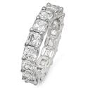 5 Carat Total Asscher Cut Cubic Zirconia U Shape Eternity Band in 14K White Gold .30 Each Stone